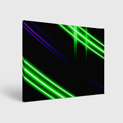 Холст прямоугольный Green pink purple line, цвет: 3D-принт