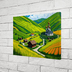 Холст прямоугольный Русская душа и поле, цвет: 3D-принт — фото 2