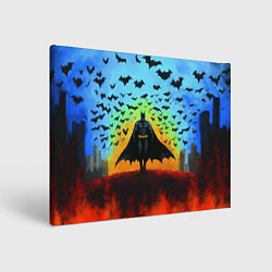 Холст прямоугольный Бэтмен и летучие мыши, цвет: 3D-принт
