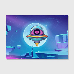 Холст прямоугольный Нло с сердечком внутри, цвет: 3D-принт — фото 2