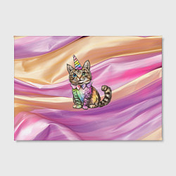 Холст прямоугольный Котенок в костюме единорога, цвет: 3D-принт — фото 2