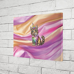 Холст прямоугольный Котенок в костюме единорога, цвет: 3D-принт — фото 2