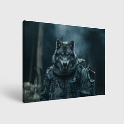Холст прямоугольный Солдат волк, цвет: 3D-принт