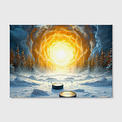 Холст прямоугольный Шайбы в лесу, цвет: 3D-принт — фото 2