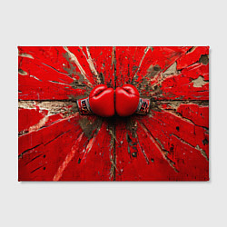 Холст прямоугольный Кикбоксеркие перчатки в красном, цвет: 3D-принт — фото 2