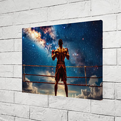 Холст прямоугольный Тайский боксер в космосе, цвет: 3D-принт — фото 2