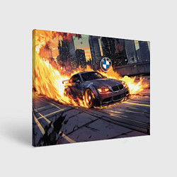 Холст прямоугольный BMW максимальная скорость, цвет: 3D-принт