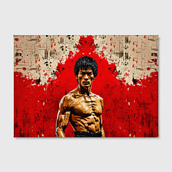 Холст прямоугольный Брюс Ли на красном, цвет: 3D-принт — фото 2