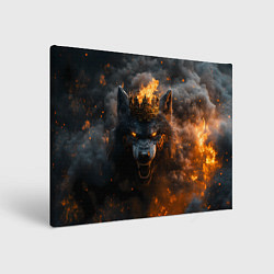 Холст прямоугольный Волк в огне, цвет: 3D-принт