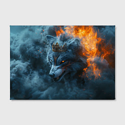 Холст прямоугольный Волк в короне в огне, цвет: 3D-принт — фото 2