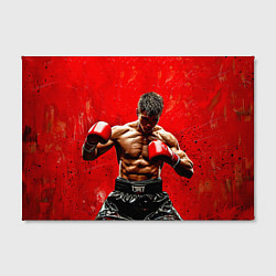 Холст прямоугольный Кикбоксер в красном, цвет: 3D-принт — фото 2