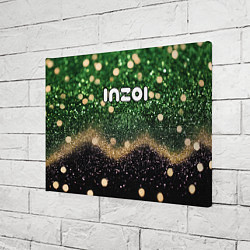 Холст прямоугольный Inzoi лого на черно-зеленом фоне, цвет: 3D-принт — фото 2