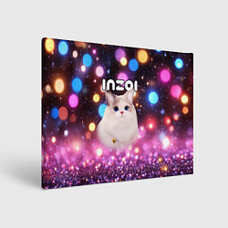 Холст прямоугольный Inzoi кошечка и логотип, цвет: 3D-принт