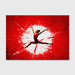 Холст прямоугольный Воздушная гимнастка на красном, цвет: 3D-принт — фото 2