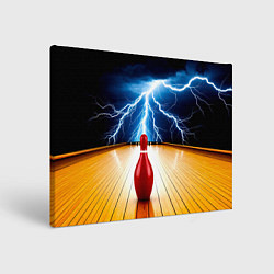 Холст прямоугольный Кегля для боулинга и молния, цвет: 3D-принт