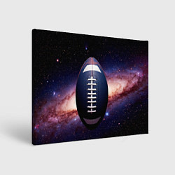 Холст прямоугольный Мяч для регби в космосе, цвет: 3D-принт