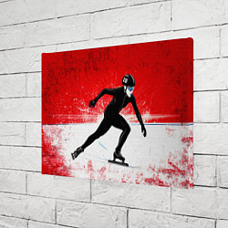 Холст прямоугольный Скоростной бег на коньках в красном, цвет: 3D-принт — фото 2