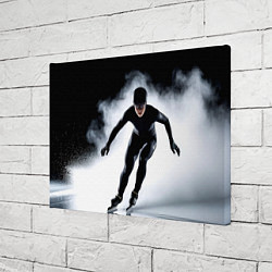 Холст прямоугольный Скоростной бег на коньках в черном, цвет: 3D-принт — фото 2