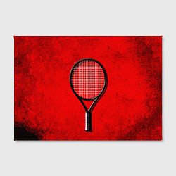 Холст прямоугольный Теннисная ракетка на красном, цвет: 3D-принт — фото 2