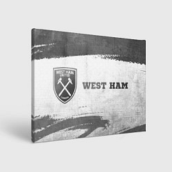 Холст прямоугольный West Ham - white gradient по-горизонтали, цвет: 3D-принт