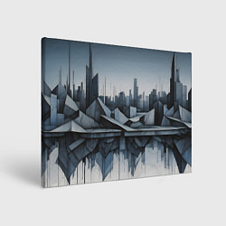Холст прямоугольный Небоскребы и скалы, цвет: 3D-принт
