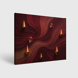 Картина прямоугольная Темно-бордовый волнистый узор