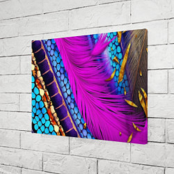 Холст прямоугольный Чешуя и розовое перо, цвет: 3D-принт — фото 2