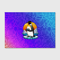 Холст прямоугольный Пингвин с фотоаппаратом, цвет: 3D-принт — фото 2