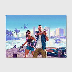 Холст прямоугольный GTA 6 главные герои, цвет: 3D-принт — фото 2