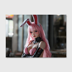 Холст прямоугольный Девушка зайка с розовыми волосами, цвет: 3D-принт — фото 2