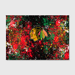 Холст прямоугольный Chicago Blackhawks NHL black, цвет: 3D-принт — фото 2