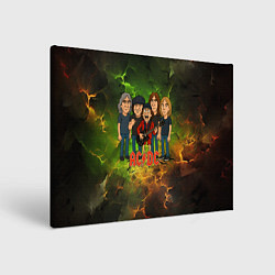 Холст прямоугольный Карикатура грууппы ACDC, цвет: 3D-принт