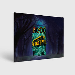 Холст прямоугольный Летающий автобус с ACDC, цвет: 3D-принт