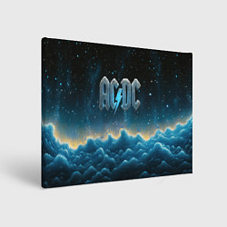 Холст прямоугольный ACDC логотип ледяной с молнией, цвет: 3D-принт