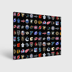 Картина прямоугольная Команды НХЛ на черном фоне