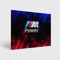 Холст прямоугольный Неоновый БМВ спорт, цвет: 3D-принт