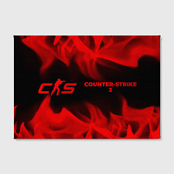 Холст прямоугольный Counter-Strike 2 - red gradient по-горизонтали, цвет: 3D-принт — фото 2