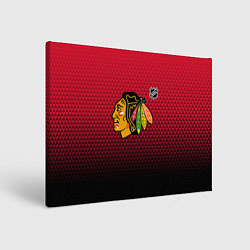 Холст прямоугольный Чикаго Блэкхокс - геометрический градиент, цвет: 3D-принт