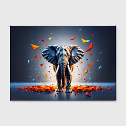 Холст прямоугольный Геометрический слон и цветные полигоны, цвет: 3D-принт — фото 2