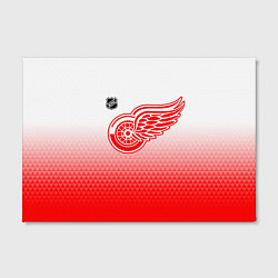 Холст прямоугольный Детройт Ред Уингз - красно белый градиент, цвет: 3D-принт — фото 2