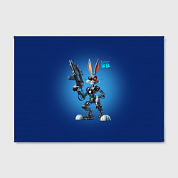 Холст прямоугольный Cyborg Bugs Bunny with a gun - ai art fantasy, цвет: 3D-принт — фото 2