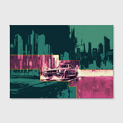 Холст прямоугольный Дрифтующий спорткар, цвет: 3D-принт — фото 2