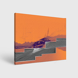 Холст прямоугольный Элитное авто в пустыни, цвет: 3D-принт