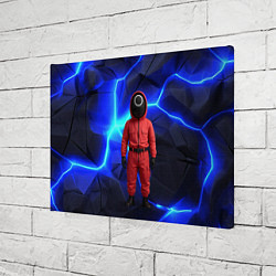 Холст прямоугольный Игра в кальмара страж треугольник, цвет: 3D-принт — фото 2