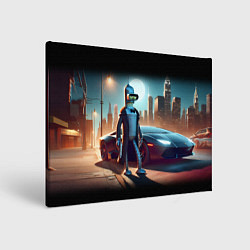 Холст прямоугольный Бендер с пистолетом - Нью-Йоркская мафия, цвет: 3D-принт