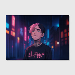 Холст прямоугольный LiL Peep - Неоновый аниме арт, цвет: 3D-принт — фото 2