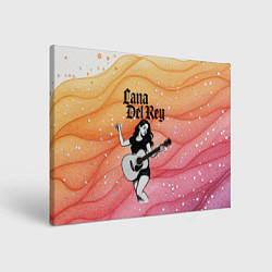 Холст прямоугольный Lana Del Rey в образе гитаристки, цвет: 3D-принт