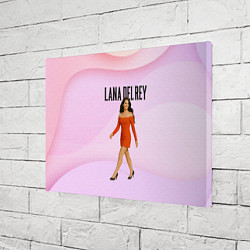 Холст прямоугольный Lana Del Rey - оранжевое платье, цвет: 3D-принт — фото 2