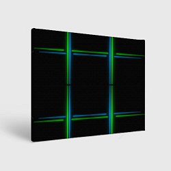 Холст прямоугольный Neon green light blue, цвет: 3D-принт