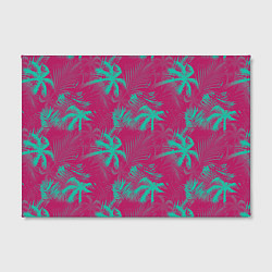 Холст прямоугольный Palm pink light blue, цвет: 3D-принт — фото 2